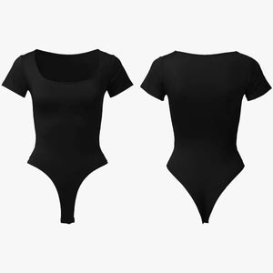 RunwayShape EverydayControl Square Neck Rövid Ujjú Alakformáló Bodysuit